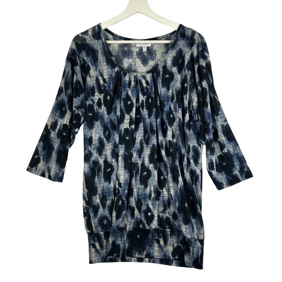 Fashion Bug Blouse Women Medium Sheer Tunic Top Blue Scoop Neck Lightweight - Picture 5 of 15